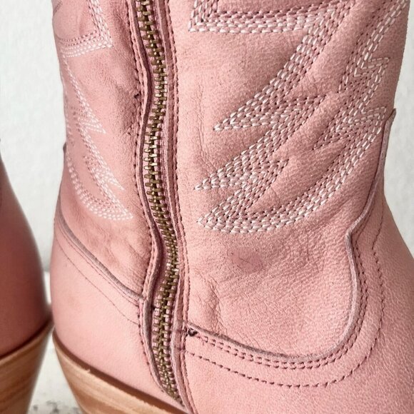 Lane SMOKESHOW Womens Cowboy Boots 10 Pink Leather Western Cowgirl Mid Calf - Picture 13 of 14